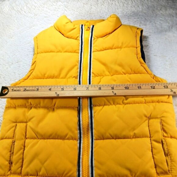 Gymboree Zip-Up Front Bubble Vest 2T/3T Yellow 2 Pocket. Accent Stripe Front.... - Picture 5 of 10